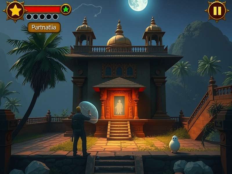 Pret Atma Ghost Quest gameplay screenshot showing ghost hunting in Indian temple